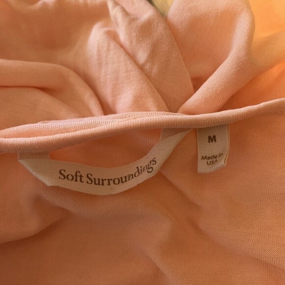 Soft Surroundings Womens Size Medium Pink Keyhole Front Sheer Tunic Top Blouse - Picture 4 of 5